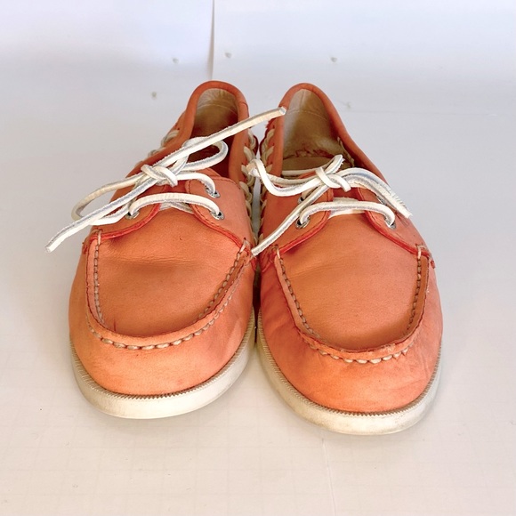 Sperry Top-Sider #STS95546 Peach with open white leather woven sides - Picture 2 of 11